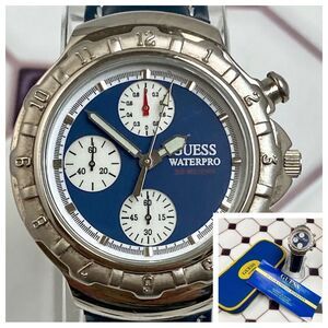 Vintage 1995 GUESS Waterpro Men’s Unisex Chronograph Watch with Original Case